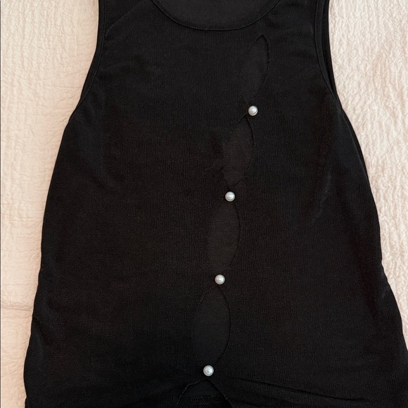 SHEIN Black Tank Top with Pearl Details - Picture 2 of 4